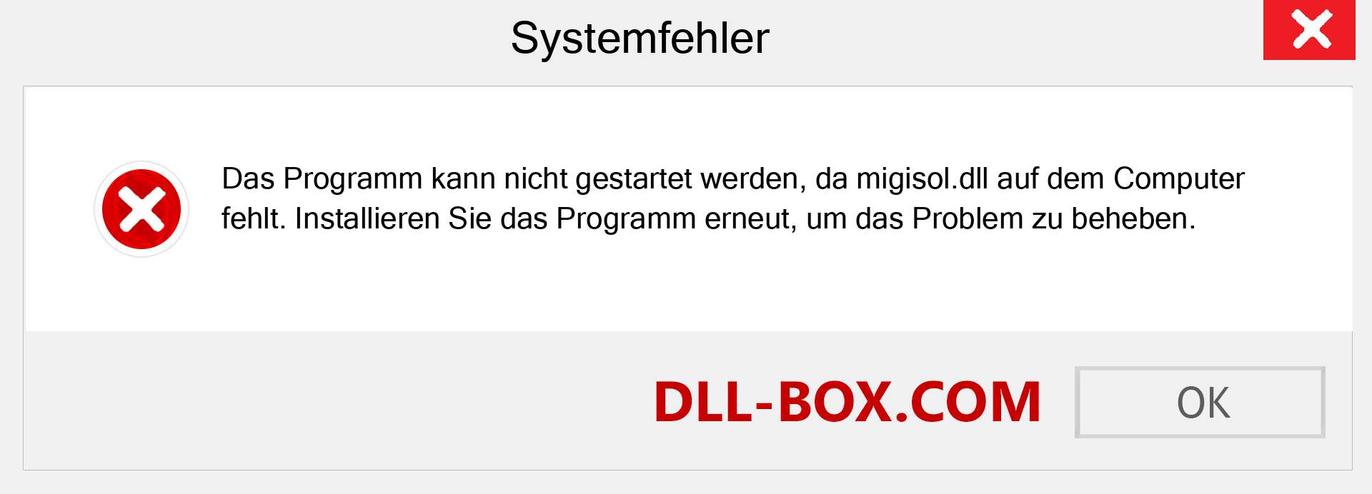 migisol.dll-Datei fehlt?. Download für Windows 7, 8, 10 - Fix migisol dll Missing Error unter Windows, Fotos, Bildern